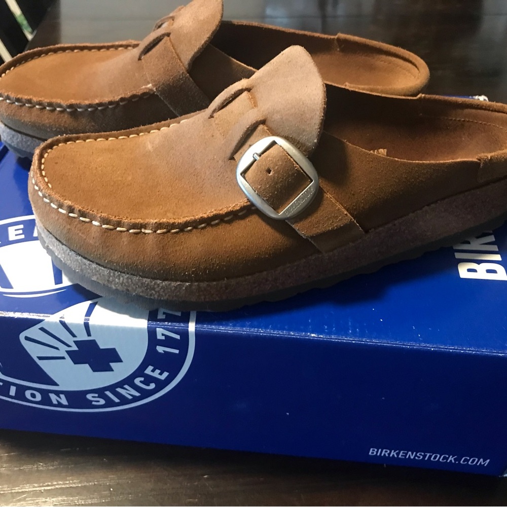 Birkenstock Tan Suede Womens Loafers